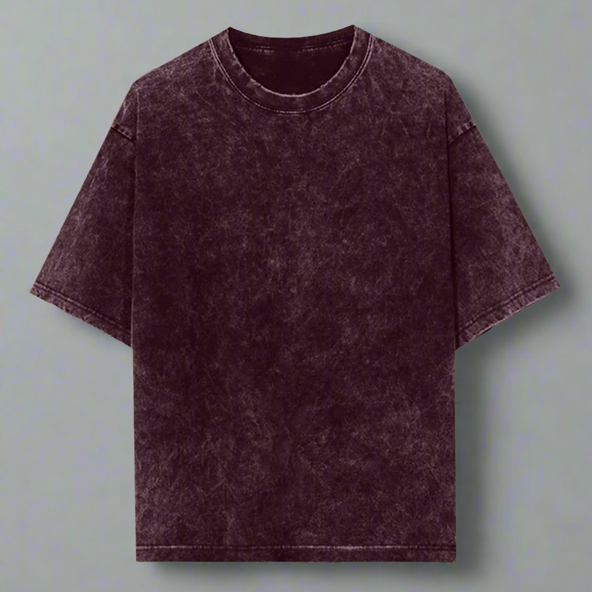 Feeling Acid Wash Oversized T-Shirt | Unisex Streetwear – Maroon
