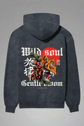 Tiger Bloom Acid Wash Hoodie for Men | Sixth Aura