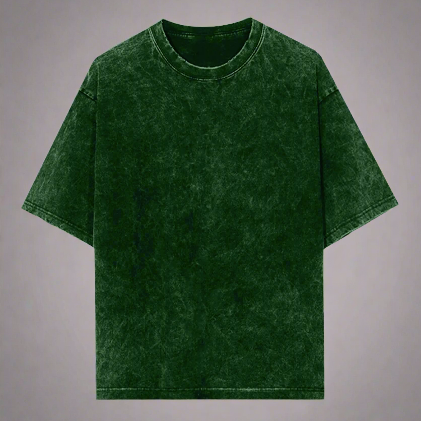 Showdown Acid Wash Oversized T-Shirt | Unisex Streetwear – Green