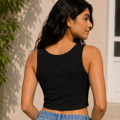 SixthAura Authentic Crop Tank for Women | Premium Cotton Crop Top