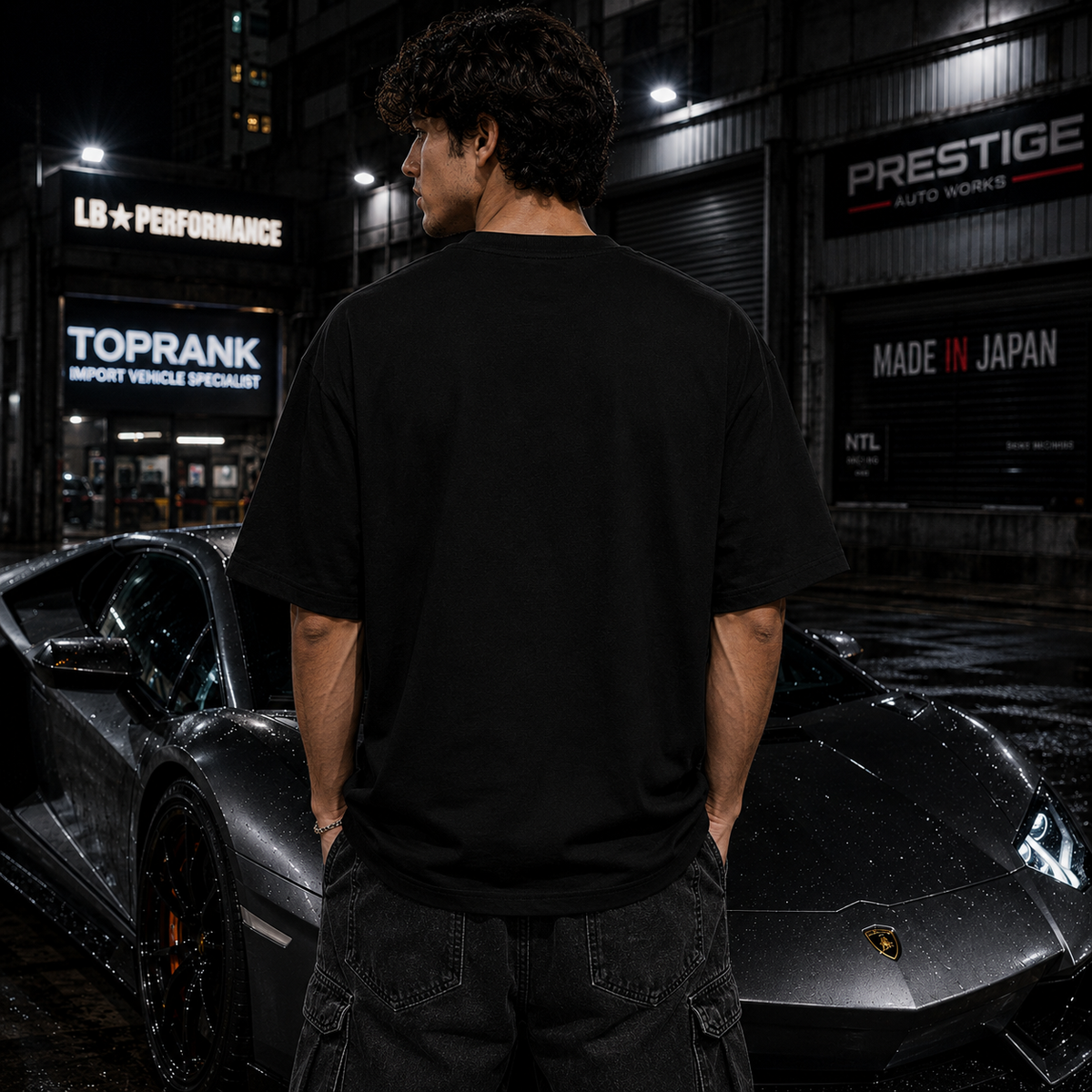 Aventador Oversized T-Shirt | Premium Supercar Streetwear – Black