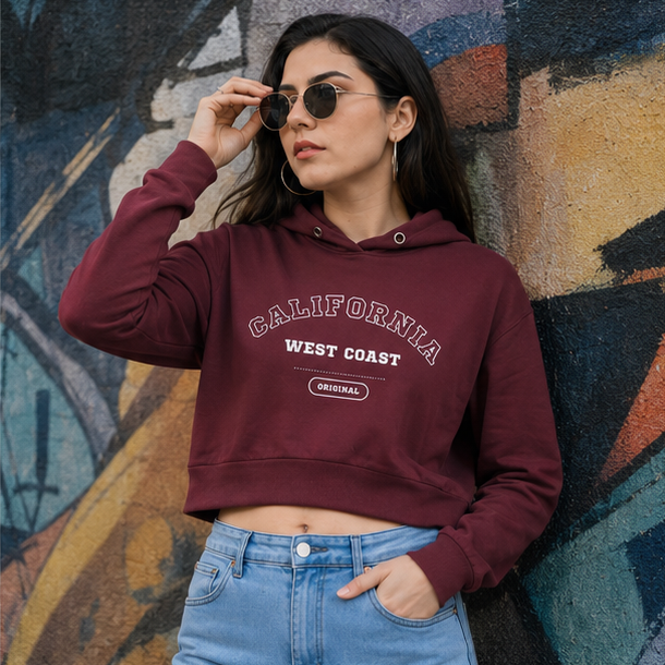 California Originals Crop Hoodie | Women's Graphic Streetwear