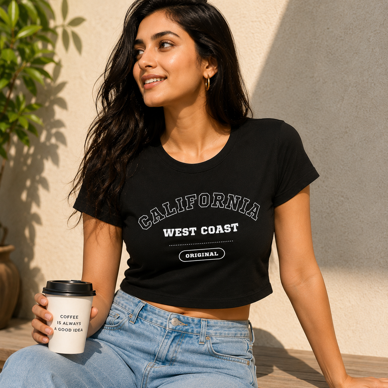 California West Coast Crop T-Shirt | Women's Coastal Streetwear Tee