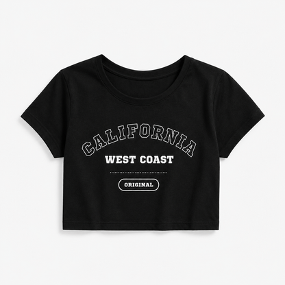 California West Coast Crop T-Shirt | Women's Coastal Streetwear Tee