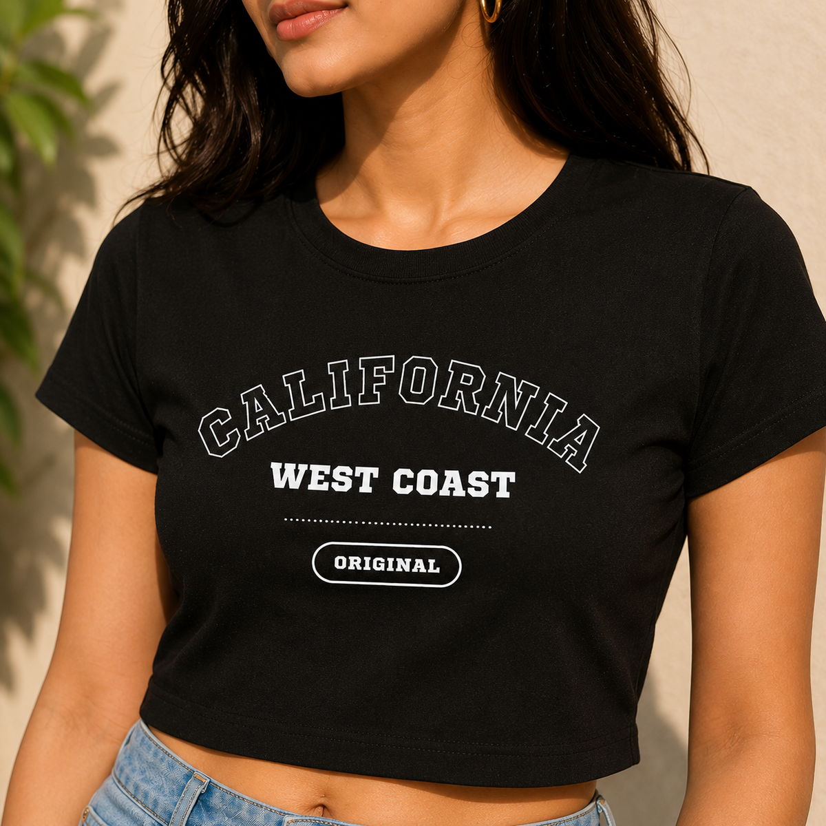 California West Coast Crop Tee | Women's Coastal Streetwear Top