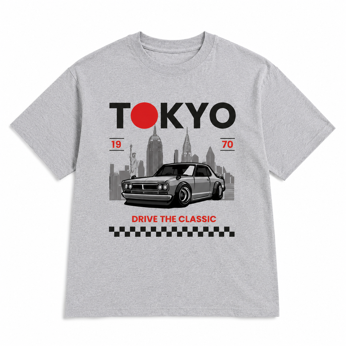 Tokyo Drive Classic Oversized T-Shirt | JDM Streetwear – Gunmetal