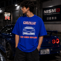 Godzilla GT-R Oversized T-Shirt | JDM Car-Culture Streetwear – Royal Blue