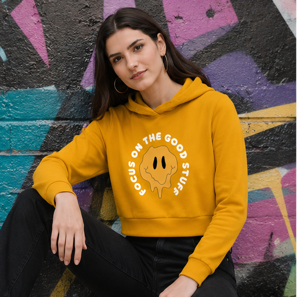 Good Stuff Crop Hoodie | Women's Graphic Streetwear