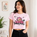 Always Grateful Crop Tee | Women's Positive Floral Graphic Top