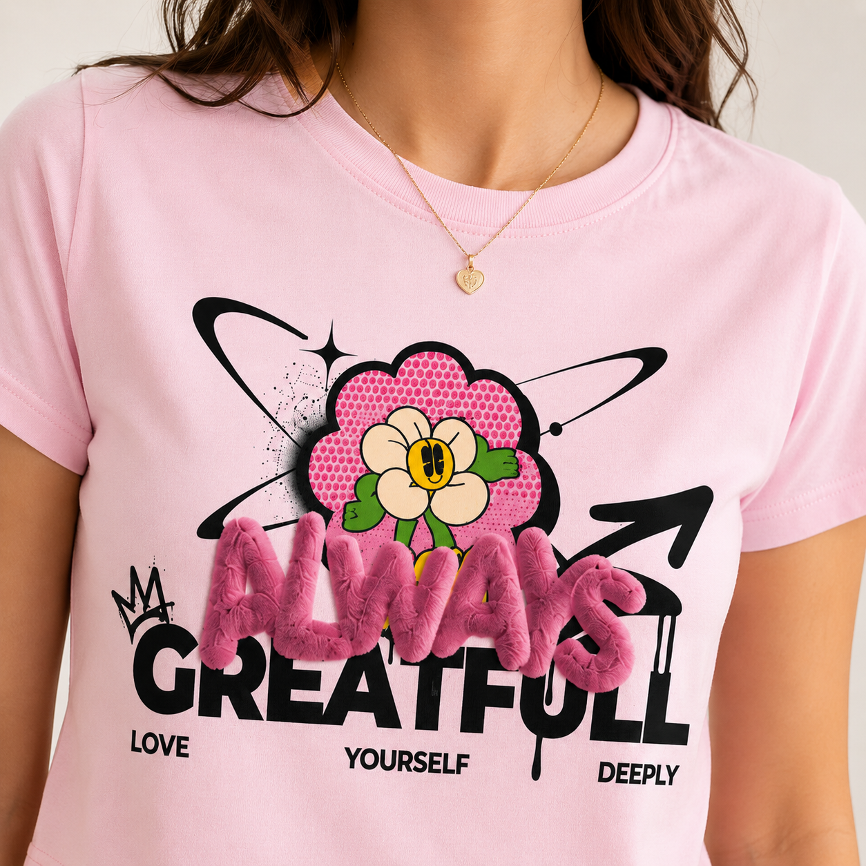 Always Grateful Crop T-Shirt | Women's Positive Graphic Tee