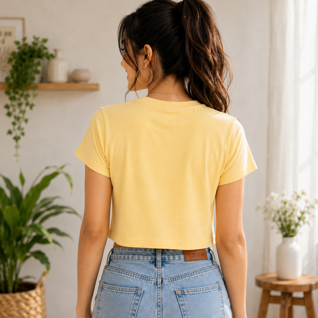 Love Groovy Smile Women's Crop Tee | Retro Graphic Crop Top