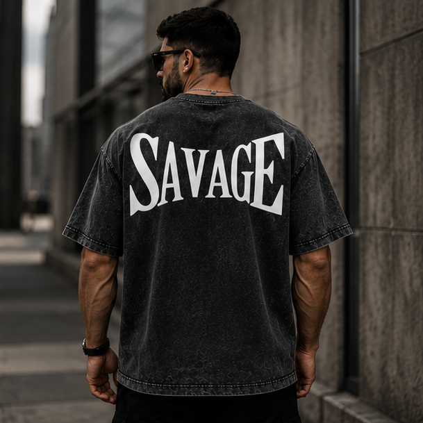 Savage Acid Washed Oversized T-Shirt