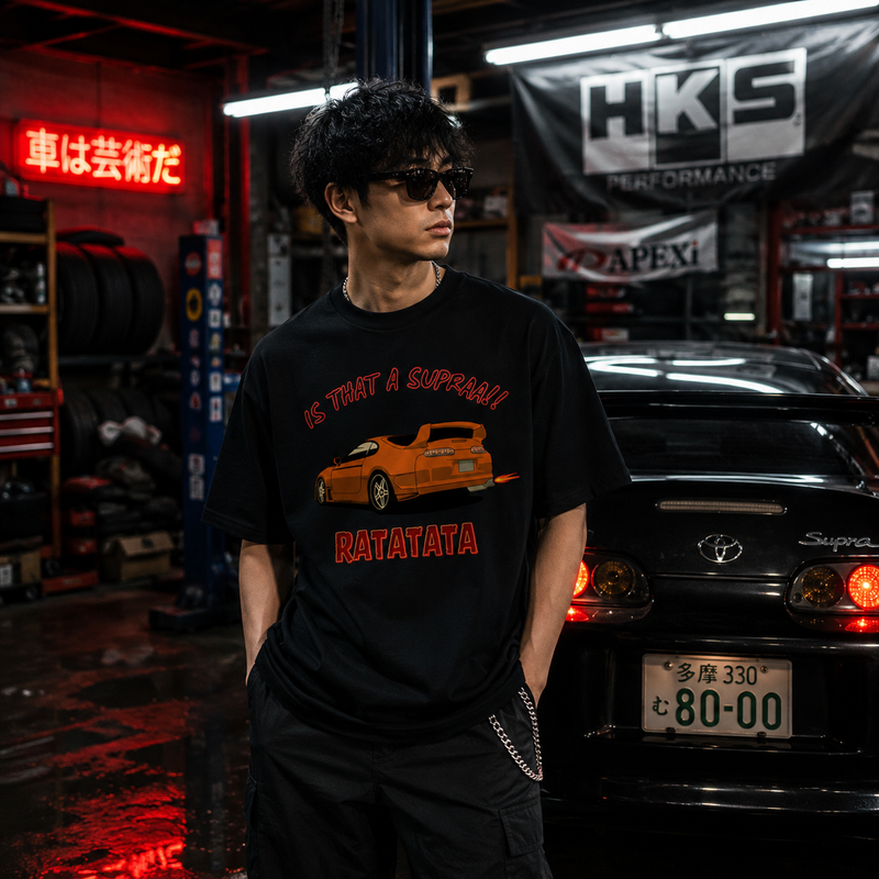 Supra Oversized T-Shirt | Premium JDM Car-Culture Streetwear – Black