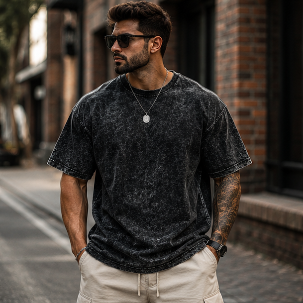 Tiger Bloom Acid Washed Oversized T-Shirt