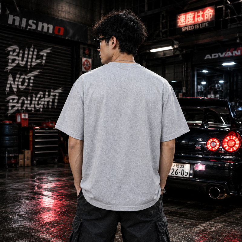 Tokyo Drive Classic Oversized T-Shirt | JDM Streetwear – Gunmetal